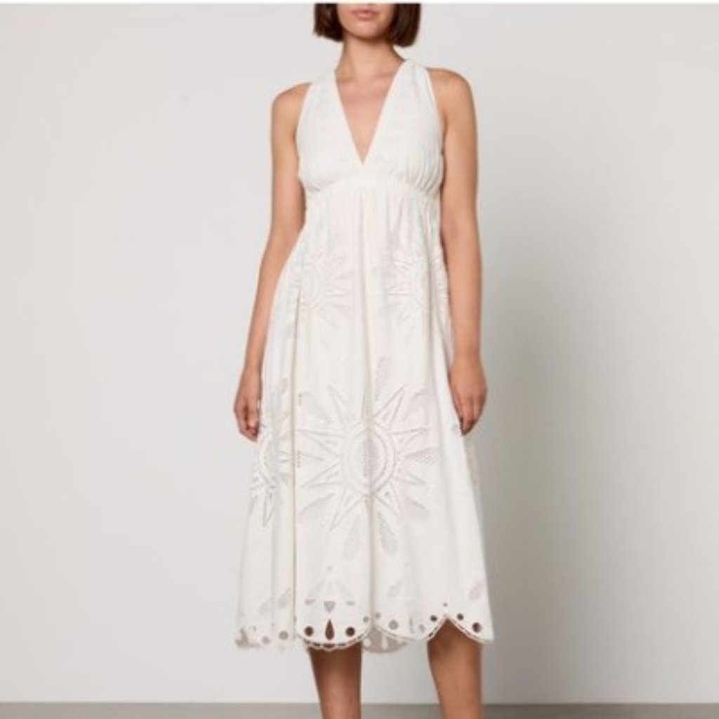 Nwt Farm Rio White Richelieu Dress L